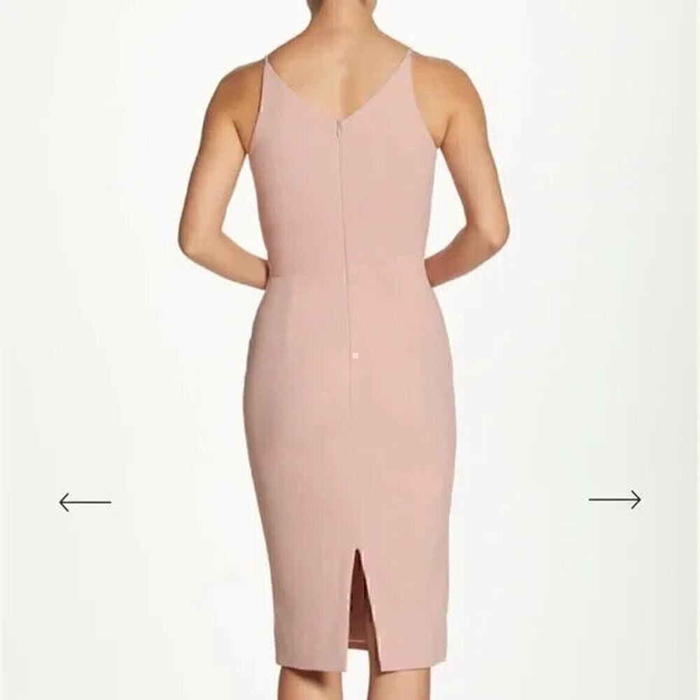 NWT Dress The Population Lyla Crepe Cocktail Midi Dress Women Blush Pink SZ XXS - Picture 2 of 7
